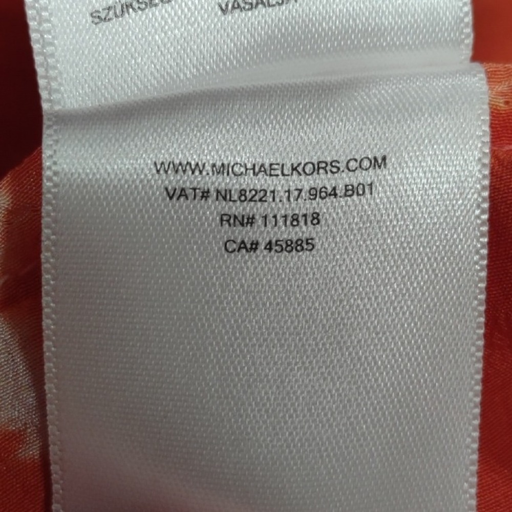 Michael Kors Women's M Silk Tie Dye Sleeveless Tank‎ Top Green Orange White - Picture 6 of 6